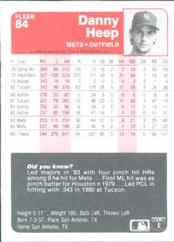 Danny Heep  baseball card collectible - Main Image 2