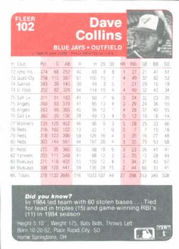 Dave Collins  baseball card collectible - Main Image 2