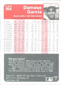 Damaso Garcia  baseball card collectible - Main Image 2