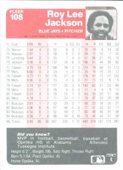 Roy Lee Jackson  baseball card collectible - Main Image 2