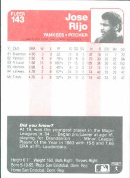 Jose Rijo  baseball card collectible - Main Image 2