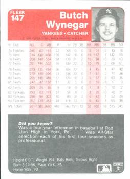 Butch Wynegar  baseball card collectible - Main Image 2
