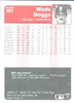 Wade Boggs  baseball card collectible - Main Image 2