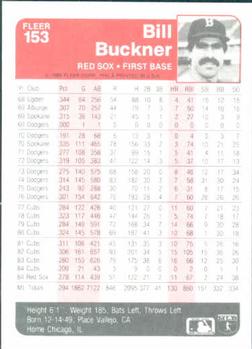 Bill Buckner  baseball card collectible - Main Image 2