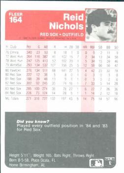 Reid Nichols  baseball card collectible - Main Image 2