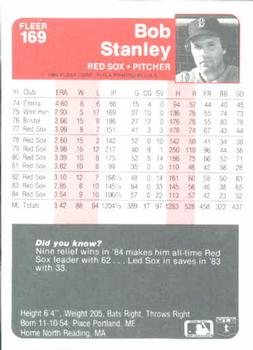 Bob Stanley  baseball card collectible - Main Image 2