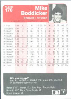 Mike Boddicker  baseball card collectible - Main Image 2