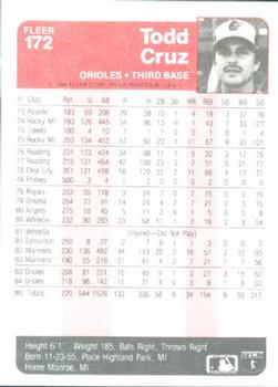 Todd Cruz  baseball card collectible - Main Image 2