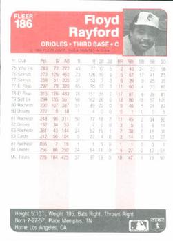 Floyd Rayford  baseball card collectible - Main Image 2