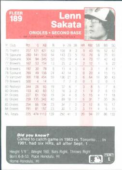 Lenn Sakata  baseball card collectible - Main Image 2