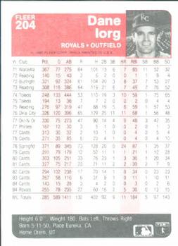 Dane Iorg  baseball card collectible - Main Image 2