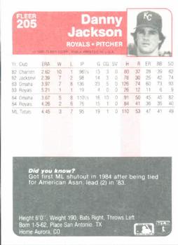 Danny Jackson  baseball card collectible - Main Image 2