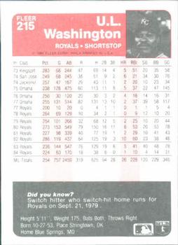 U.L. Washington  baseball card collectible - Main Image 2
