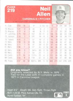 Neil Allen  baseball card collectible - Main Image 2