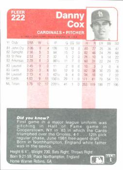 Danny Cox  baseball card collectible - Main Image 2