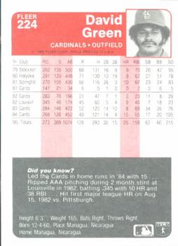 David Green  baseball card collectible - Main Image 2