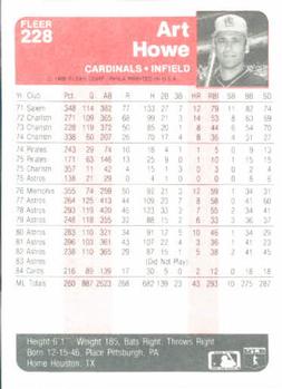 Art Howe  baseball card collectible - Main Image 2