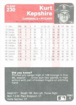 Kurt Kepshire  baseball card collectible - Main Image 2