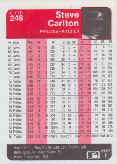 Steve Carlton  baseball card collectible - Main Image 2