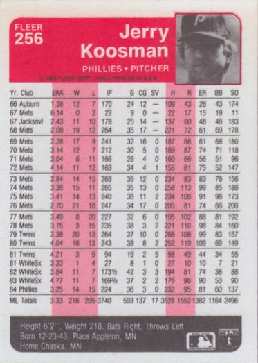 Jerry Koosman  baseball card collectible - Main Image 2