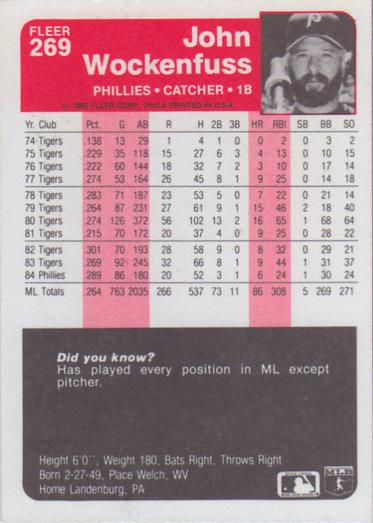 John Wockenfuss  baseball card collectible - Main Image 2