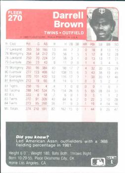 Darrell Brown  baseball card collectible - Main Image 2