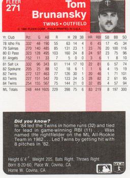 Tom Brunansky  baseball card collectible - Main Image 2