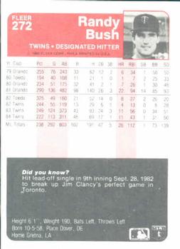 Randy Bush  baseball card collectible - Main Image 2