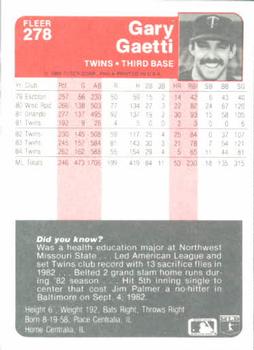Gary Gaetti  baseball card collectible - Main Image 2