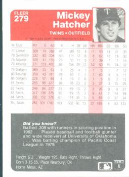 Mickey Hatcher  baseball card collectible - Main Image 2