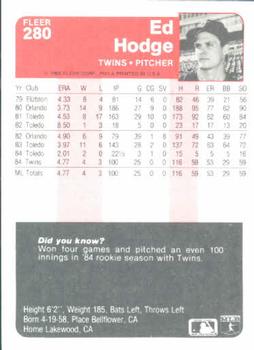 Ed Hodge  baseball card collectible - Main Image 2