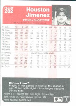 Houston Jimenez  baseball card collectible - Main Image 2