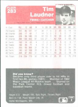 Tim Laudner  baseball card collectible - Main Image 2