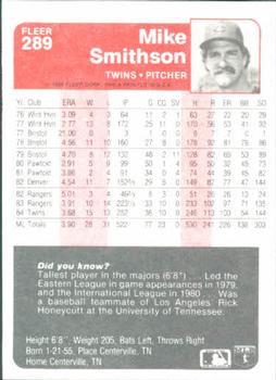 Mike Smithson  baseball card collectible - Main Image 2