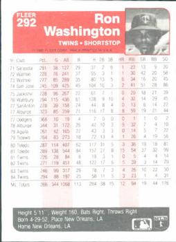 Ron Washington  baseball card collectible - Main Image 2