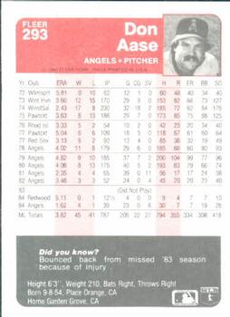 Don Aase  baseball card collectible - Main Image 2