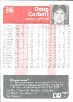 Doug Corbett  baseball card collectible - Main Image 2