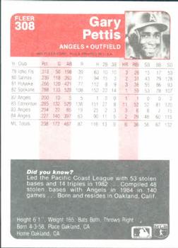 Gary Pettis  baseball card collectible - Main Image 2