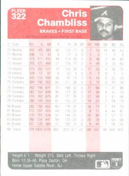 Chris Chambliss  baseball card collectible - Main Image 2