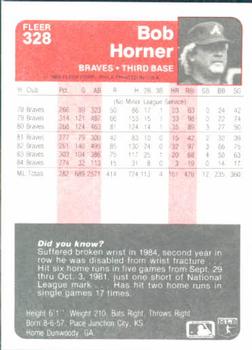 Bob Horner  baseball card collectible - Main Image 2