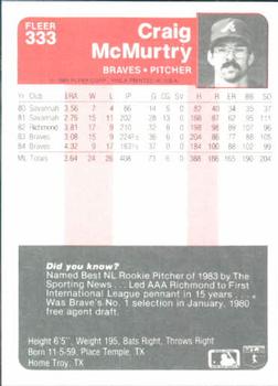 Craig McMurtry  baseball card collectible - Main Image 2