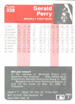 Gerald Perry  baseball card collectible - Main Image 2