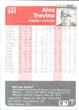 Alex Trevino  baseball card collectible - Main Image 2