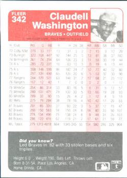 Claudell Washington  baseball card collectible - Main Image 2