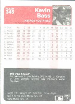 Kevin Bass  baseball card collectible - Main Image 2