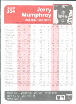 Jerry Mumphrey  baseball card collectible - Main Image 2