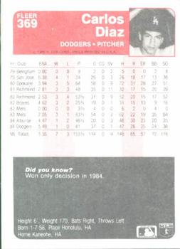 Carlos Diaz  baseball card collectible - Main Image 2