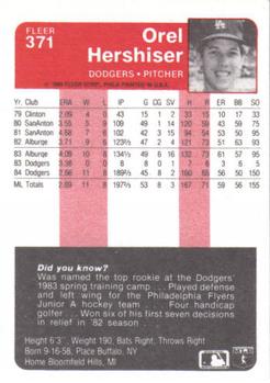 Orel Hershiser  baseball card collectible - Main Image 2