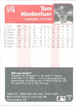 Tom Niedenfuer  baseball card collectible - Main Image 2