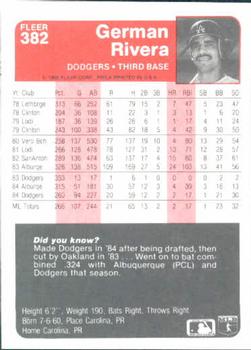 German Rivera  baseball card collectible - Main Image 2